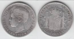 **** ESPAGNE - SPAIN - 1 PESETA 1900 ALFONSO XIII - ARGENT - SILVER **** EN ACHAT IMMEDIAT - First Minting