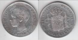 **** ESPAGNE - SPAIN - 1 PESETA 1900 ALFONSO XIII - ARGENT - SILVER **** EN ACHAT IMMEDIAT - First Minting