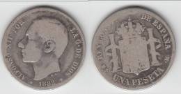 **** ESPAGNE - SPAIN - 1 PESETA 1882 ALFONSO XII - ARGENT - SILVER **** EN ACHAT IMMEDIAT - First Minting