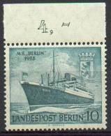Berlin - Paquebot YT 111** / Taufe Des Motorschiffes "Berlin" Mi.Nr.126** OR - Nuovi