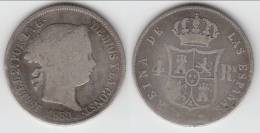**** ESPAGNE - SPAIN - 4 REALES 1859 ISABEL II - 8 POINTED STAR - ARGENT - SILVER **** EN ACHAT IMMEDIAT - First Minting