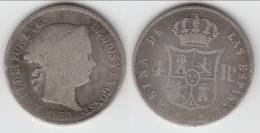 **** ESPAGNE - SPAIN - 4 REALES 1859 ISABEL II - 8 POINTED STAR - ARGENT - SILVER **** EN ACHAT IMMEDIAT - Premières Frappes