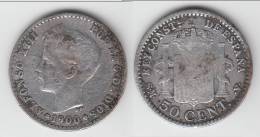 **** ESPAGNE - SPAIN - 50 CENTIMOS 1900 ALFONSO XIII - ARGENT - SILVER **** EN ACHAT IMMEDIAT - First Minting