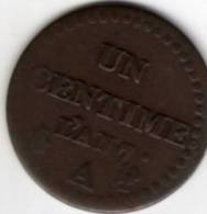 FRANCE - UN CENTIME Dupré - AN 7 A - TTB - 1795-1799 Direktorium