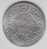 @Y@    BRITISH INDIA  1/4 Rupee  1885  Ag / Zilver   (2288)    Look Picture - Inde