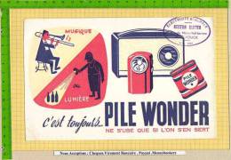 BUVARD : PILE WONDER  Musique Ou Lumiere - Electricité & Gaz