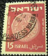 Israel 1949 Ancient Jewish Coin 15pr - Used - Usati (senza Tab)