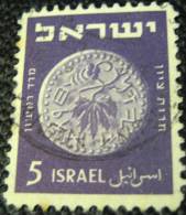 Israel 1949 Ancient Jewish Coin 5pr - Used - Used Stamps (without Tabs)