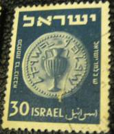 Israel 1949 Ancient Jewish Coin 30pr - Used - Used Stamps (without Tabs)