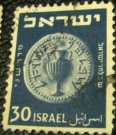Israel 1949 Ancient Jewish Coin 30pr - Used - Used Stamps (without Tabs)