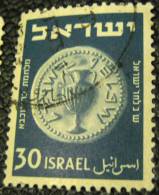 Israel 1949 Ancient Jewish Coin 30pr - Used - Usati (senza Tab)