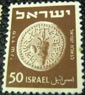 Israel 1949 Ancient Jewish Coin 50pr - Used - Used Stamps (without Tabs)