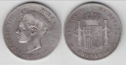 **** ESPAGNE - SPAIN - 5 PESETAS 1898 SG-V ALFONSO XIII - ARGENT - SILVER **** EN ACHAT IMMEDIAT - Eerste Muntslagen