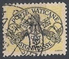 1945 VATICANO USATO SEGNATASSE 5 CENT - VTT001 - Taxes