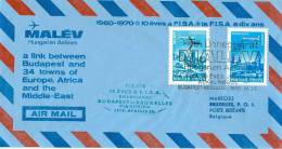 HUNGARY - 1970. Airmail Cover - Special Flight Between Budapest-Bruxelles / 10th Anniv.of FISA - FDC