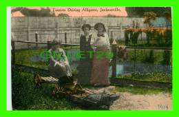 JACKSONVILLE, FL - TOURISTS DRIVING ALLIGATOR - TRAVEL IN 1914 - PUB. BY H. KRESS & CO - J. F. - - Jacksonville