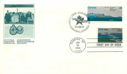 1984  St Lawrence Seaway  Map Sc 1015  Joint FDC With USA Stamp - 1981-1990