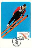 ANDORRE ESPAGNOL CARTE MAXIMUM NUM.YVERT 165 SPORT JEUX OLYMPIQUES  SKI - Other & Unclassified