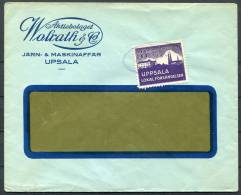 1945 Sweden 8 Ore Upsala Localpost Cover - Local Post Stamps