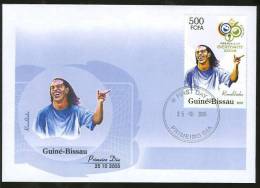 Football Allemagne 2006 Coupe Du Monde FDC Ronaldinho Guinée Bissau Soccer Germany 2006 World Cup FDC Guinea Bissau - 2006 – Allemagne