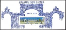 T-0138- Bloc Souvenir N° 14, Le Plus Beau Timbre De L´année: Nancy 2005, Place Sranislas, Timbre N° 39785a. - Blocs Souvenir