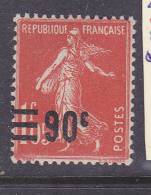 FRANCE N° 227 90C S 1F05 VERMILLON TYPE SEMEUSE CAMEE SURCHARGE GRASSE ET DOUBLEE NEUF SANS CHARNIERE - Nuovi