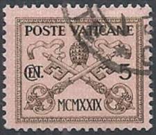 1929 VATICANO USATO CONCILIAZIONE 5 CENT - VTU001-3 - Oblitérés