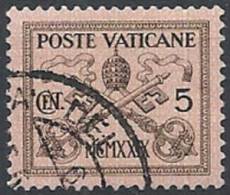 1929 VATICANO USATO CONCILIAZIONE 5 CENT - VTU001-6 - Oblitérés