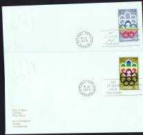 1973  Montreal Olympic Games Symbol  Sc 623-24  On 2 FDCs - 1971-1980