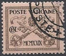 1929 VATICANO USATO CONCILIAZIONE 5 CENT - VTU001-11 - Oblitérés