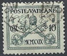 1929 VATICANO USATO CONCILIAZIONE 10 CENT - VTU002-2 - Gebraucht