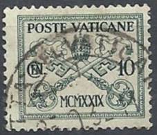 1929 VATICANO USATO CONCILIAZIONE 10 CENT - VTU002-4 - Oblitérés