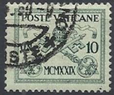 1929 VATICANO USATO CONCILIAZIONE 10 CENT - VTU002-8 - Oblitérés