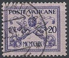 1929 VATICANO USATO CONCILIAZIONE 20 CENT - VTU003 - Oblitérés