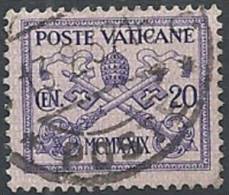 1929 VATICANO USATO CONCILIAZIONE 20 CENT - VTU003-11 - Gebraucht