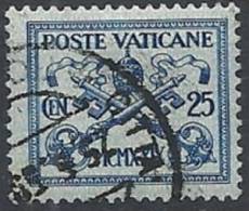 1929 VATICANO USATO CONCILIAZIONE 25 CENT - VTU004-2 - Gebraucht