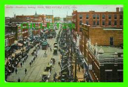 OKLAHOMA CITY, OK - BROADWAY STREET LOOKING NORTH - TRAVEL IN 1908 - SOUVENIR POST CARD CO - - Oklahoma City