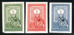 HUNGARY - 1951.Imperforated Set - 80th Anniversary Of Hungary's1st Postage Stamp MNH!! Mi 1201B-1203B. - Neufs