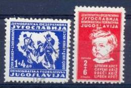 YU 1945-459-60 RED CROSS, YUGOSLAVIA, 2v, MNH - Neufs