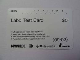 USA - Tamura - Mint - Labo Test  - $5 - RARE Nynex Issue - (US21) - Otros & Sin Clasificación