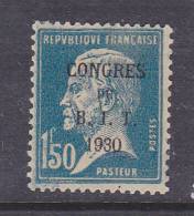 FRANCE N° 265 1F50 BLEU CONGRES DU B.I.T. SANS ACCENT GRAVE SUR LE E DE CONGRES NEUF AVEC CHARNIERE - Unused Stamps