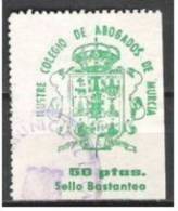 2181--SELLO ANTIGUO  FISCAL CORPORATIVO COLEGIO ABOGADOS MURCIA BASTANTEO MURCIA. - Steuermarken