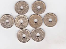 Spain 25 Pesetas 1990-2008 ,9 Different Coins - 25 Peseta