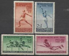 YU 1938-362-5 9.BALKANSPIELE, YUGOSLAVIA, 1 X 4v, MH - Unused Stamps