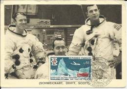 ASTRONOMIE . ASTRONAUTE D APOLLO 9 . MARS 1969. L. SCHWEICKART . A. DIVITT ET R. SCOTT - Astronomia