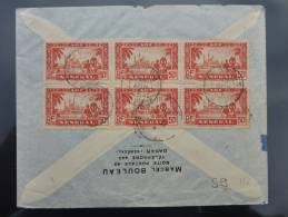 BEL AFFRANCHISSEMENT (BLOC DE 6) SUR LETTRE DE DAKAR 1940 PAR AVION => FRANCE AIRMAIL COVER BRIEFE BELEGE MULTIPLE - Other & Unclassified