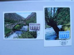 Andorra Esp 175/6 Maximumkarte MK/MC, EUROPA/CEPT 1984, Brücken - Covers & Documents