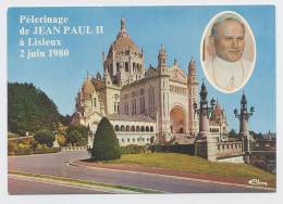 PAPE Jean PAUL II à LISIEUX (Calvados) - CP - Pélerinage Du 2 Juin 1980 : Basilique + Médaillon - Religion - Sa Sainteté - Other & Unclassified