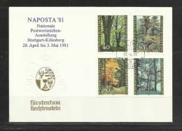 TOP!! LIECHTENSTEIN * WALDSERIE AUF DER NAPOSTA 1981 STUTTGART **!! - Briefe U. Dokumente