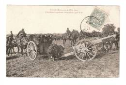 CPA - Manoeuvres Est 1905 : Artillerie S'apprêtant à Disparaître Après Le Tir : Soldats, Canons, Chevaux  ... - Manoeuvres